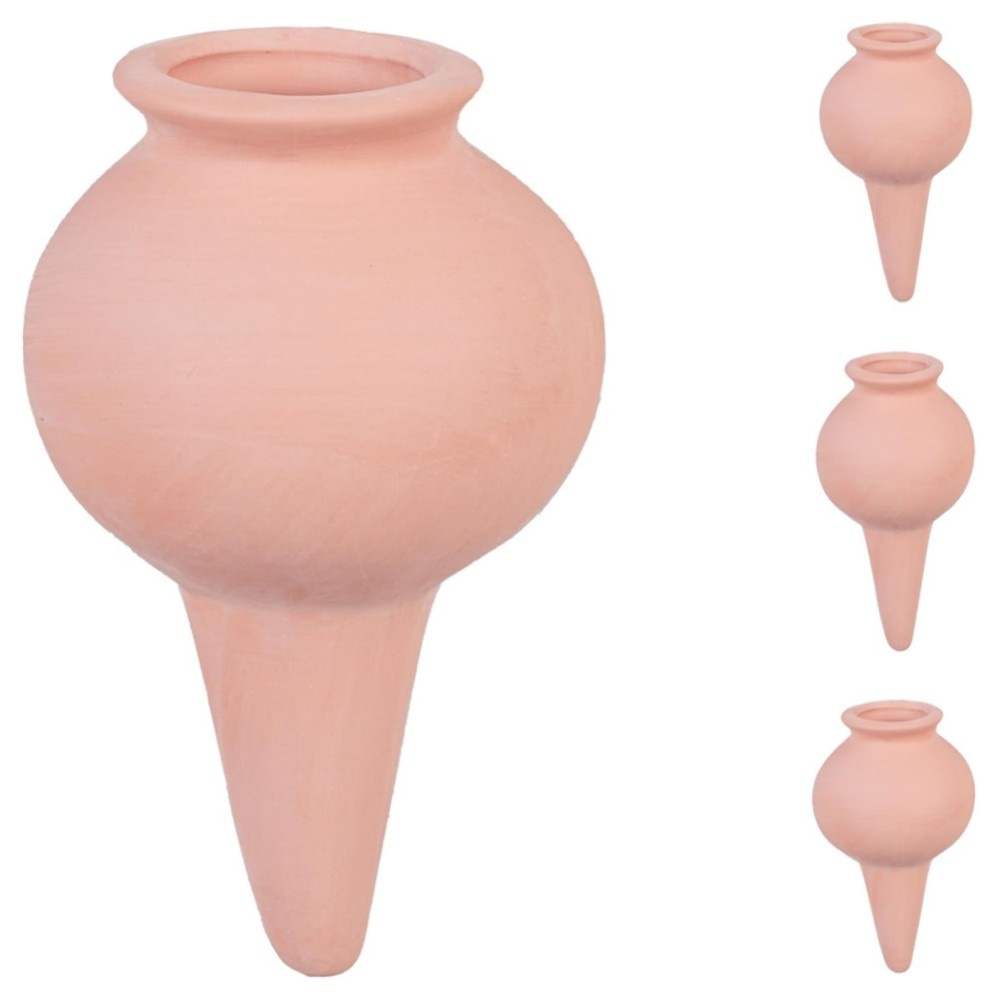 Tonkegel Bewässerung 4er Set – Terrakotta Gießkegel für Zimmerpflanzen & Balkonkästen, keramisch, 12×6 cm, automatische Pflanzenbewässerung
