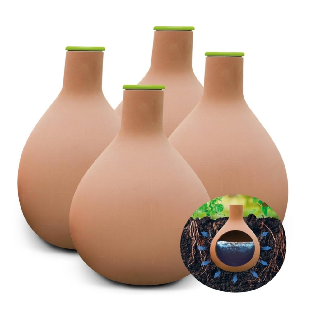 BioGreen Olla Hydro MAX Pflanzenbewässerung 3 L Ø 9 cm – Terrakotta Selbstbewässerungstopf, nachhaltig & zeitsparend