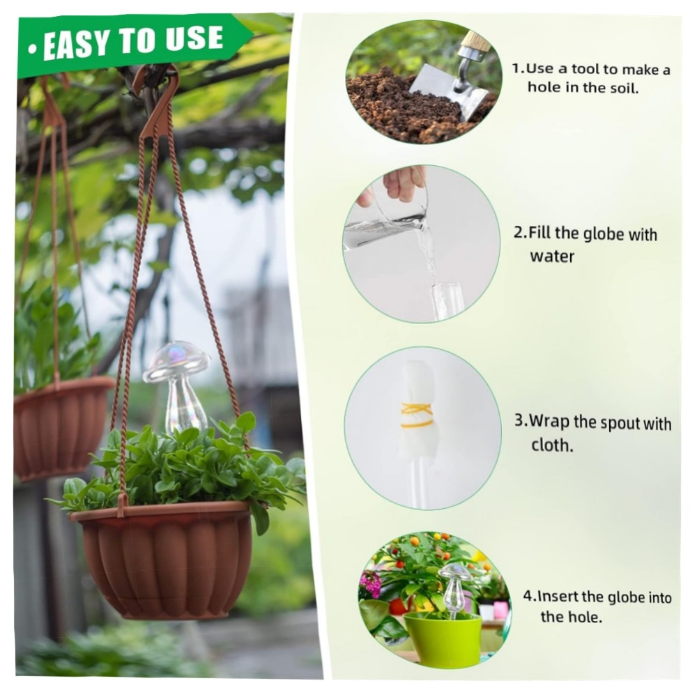 Pflanzenbewässerungskugeln 6er-Set aus Klarglas – selbstbewässernde Tropf-Birnen (3 groß 3 klein), langlebig & dekorativ für Topf- und Balkonpflanzen