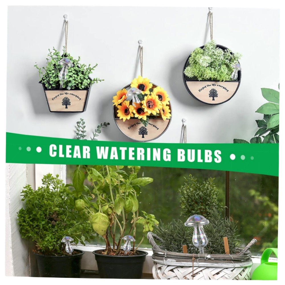 Pflanzenbewässerungskugeln 6er-Set aus Klarglas – selbstbewässernde Tropf-Birnen (3 groß 3 klein), langlebig & dekorativ für Topf- und Balkonpflanzen