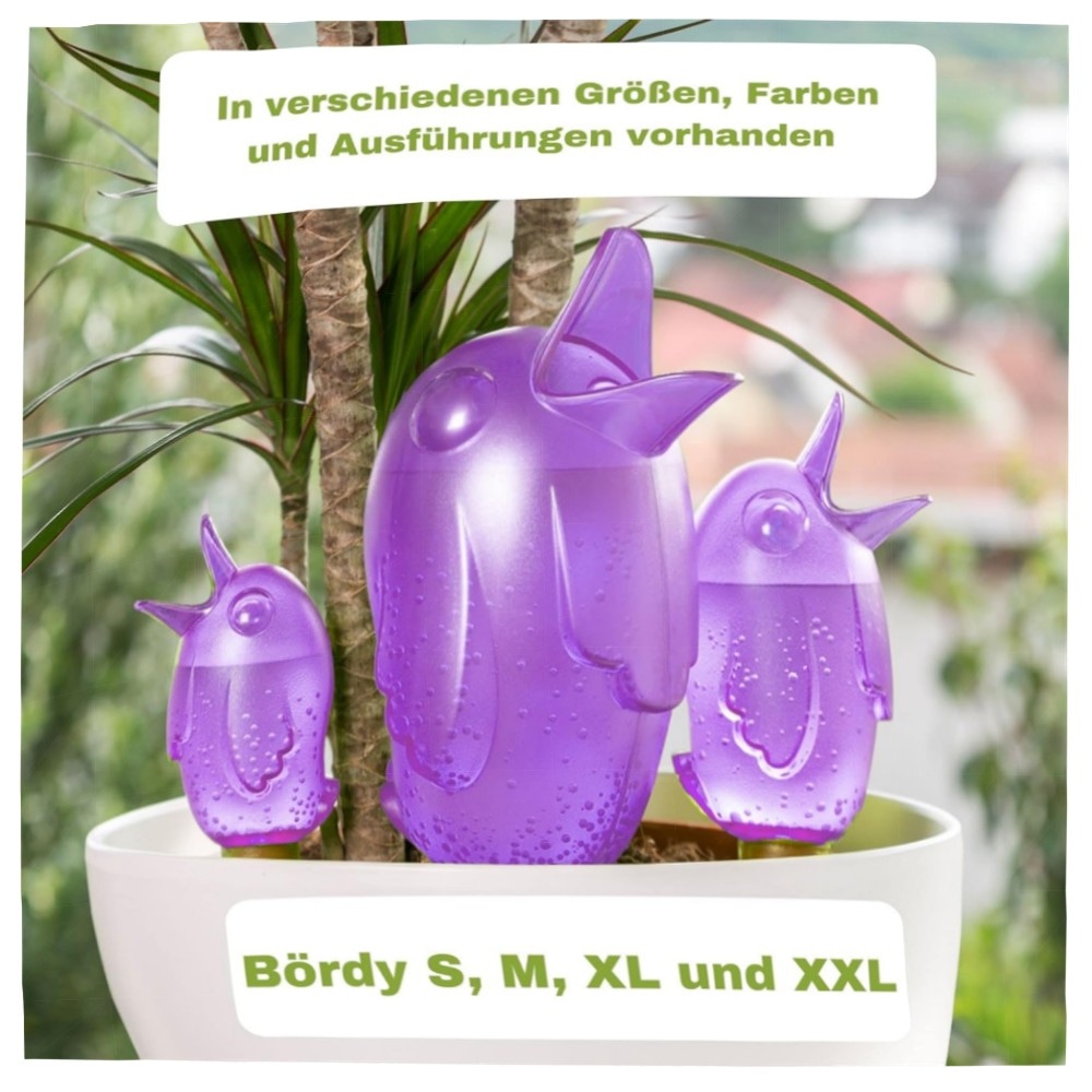 Scheurich Bördy M Wasserspender 220 ml – 8er Set Klar, UV-beständiger Kunststoff mit Tonfuß für Zimmer- & Gartenpflanzen