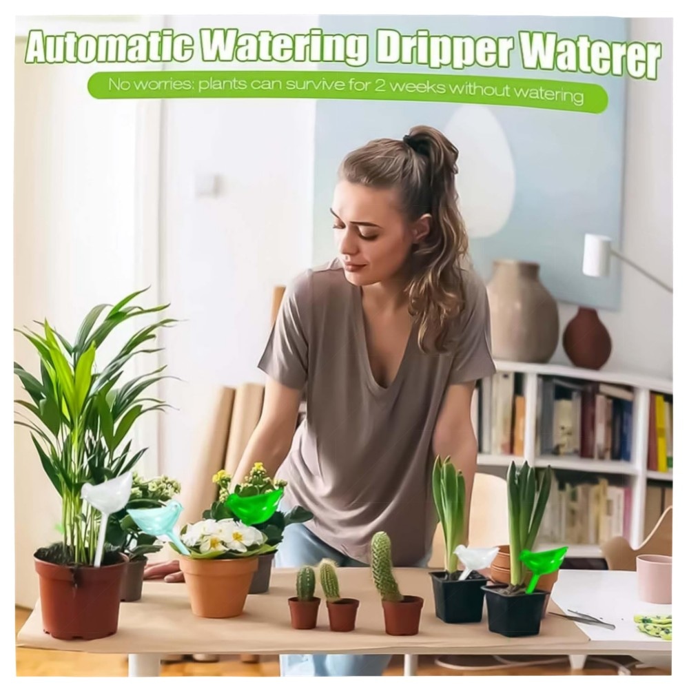 Automatisches Bewässerungssystem für Zimmerpflanzen – 6er Set bunte Bewässerungskugeln aus robustem Kunststoff, langsam & dekorativ