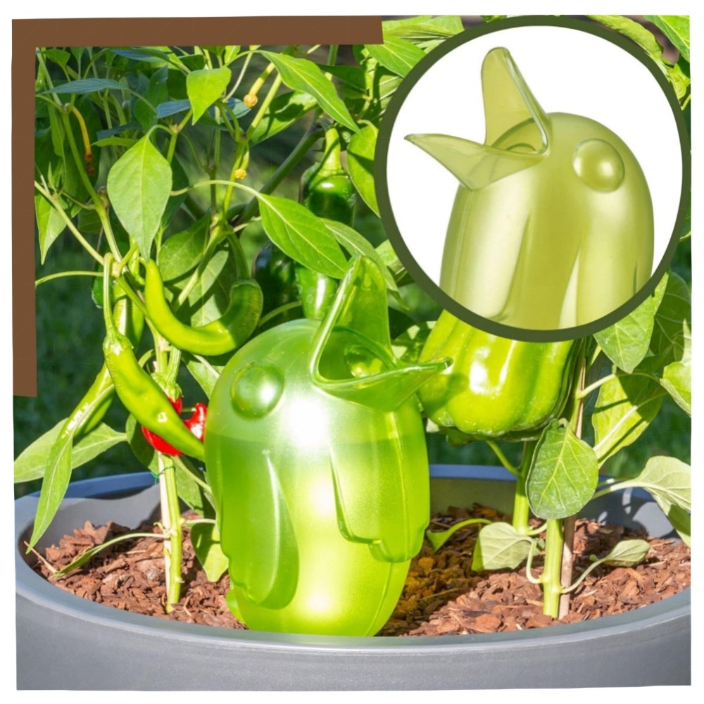 Scheurich Bördy XL Bewässerungskugel 620 ml – Grün, Tonfuß für kontrollierte Pflanzenbewässerung, UV-beständig & platzsparend