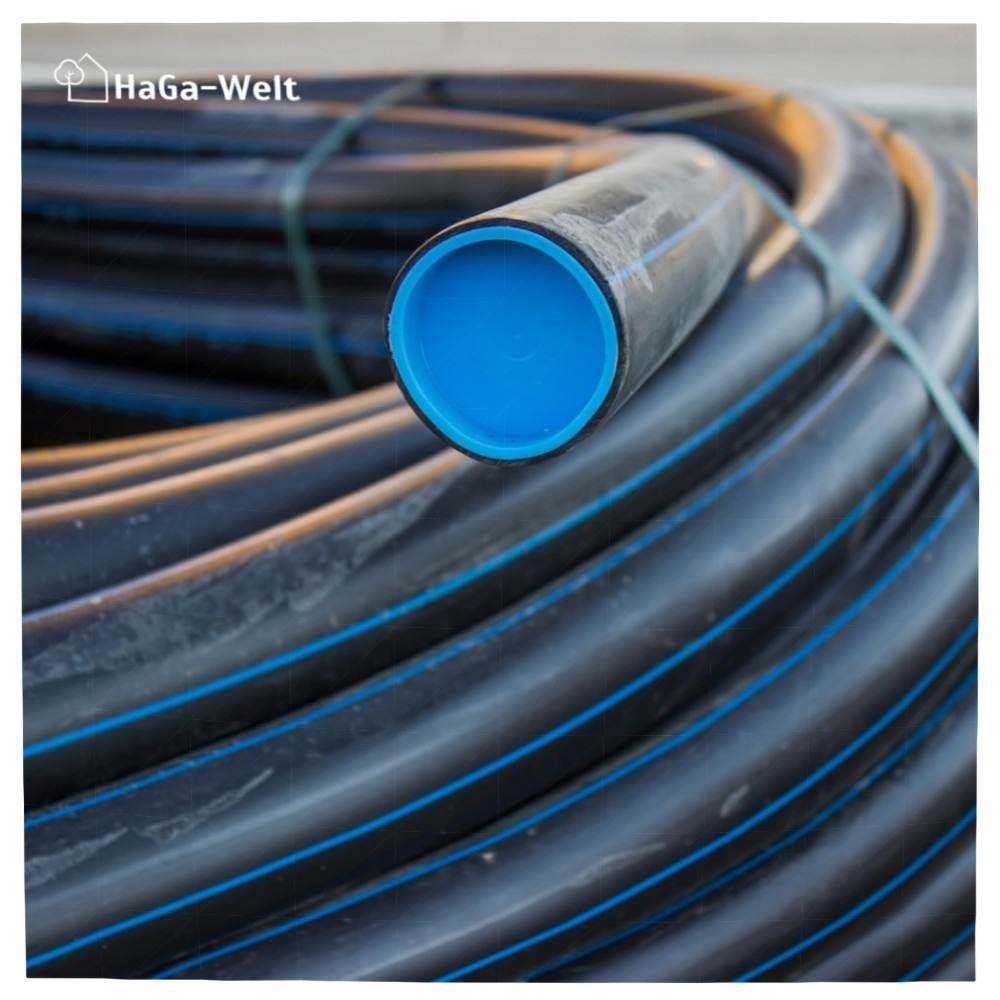 HaGa PE-Rohr 32 mm x 1,9 mm – 10 m schwarz | UV-beständig, 6 bar Druck & flexible Gartenbewässerung