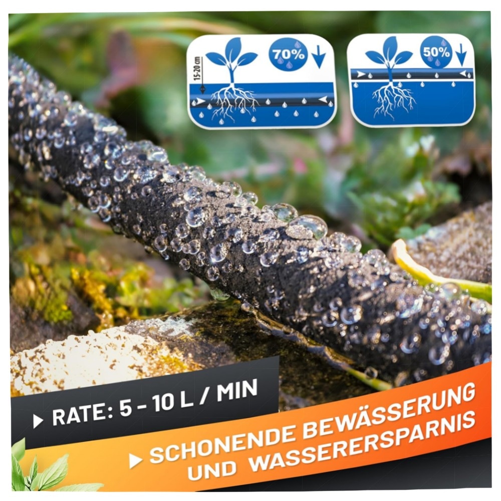 Perlschlauch Tropfschlauch 15,24 m – GRÜNTEK UV- & Algen-geschützt, 1/2\