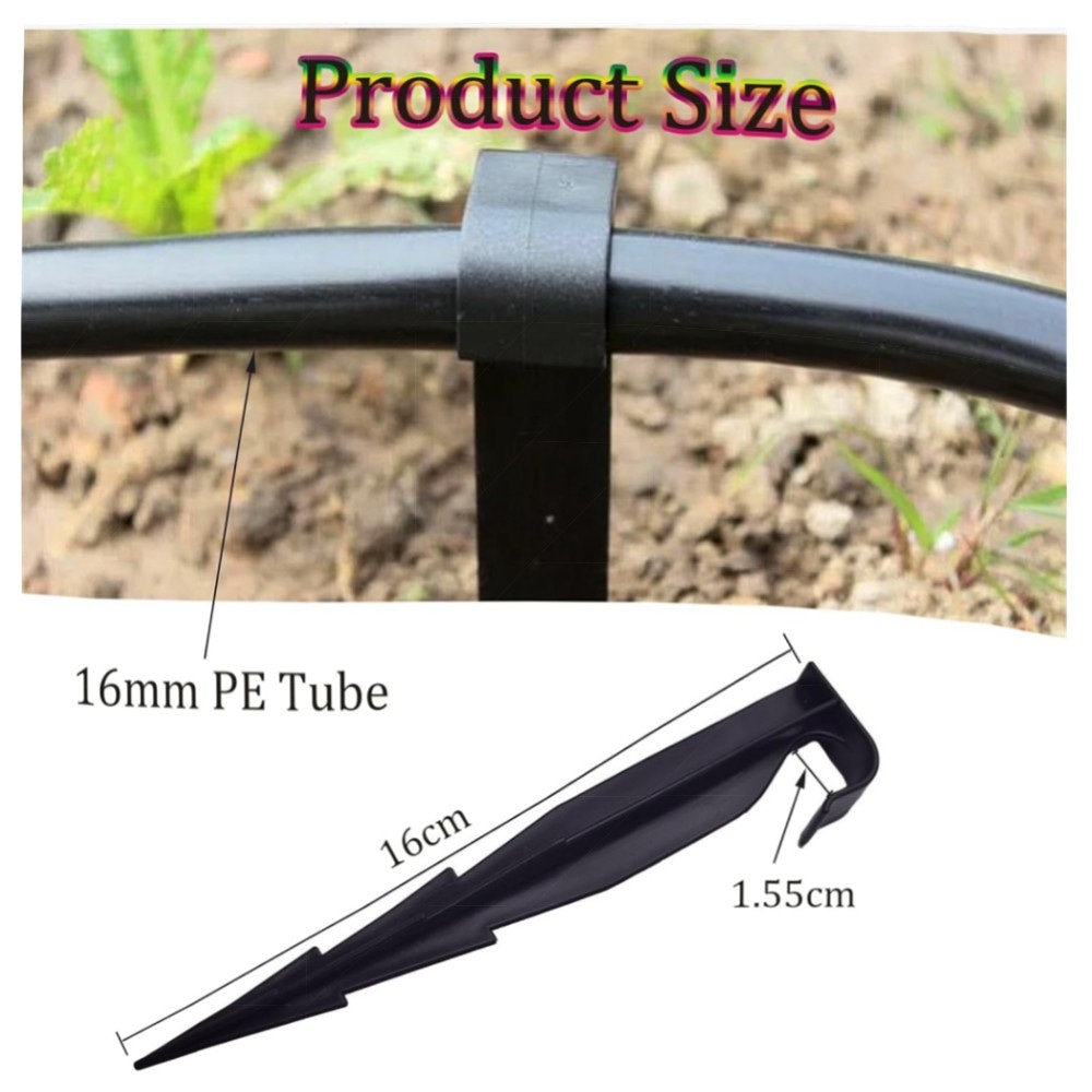 16 mm PE Tropfrohr-Halteanker, 100er Set – hochwertige Kunststoff-Pfähle zur Sicherung von Bewässerungs- und Tropfschläuchen im Garten