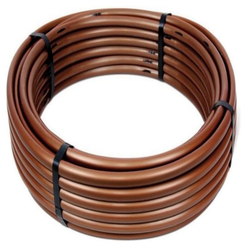 Druckkompensiertes Tropfrohr 16 mm – Perlschlauch 33 cm Abstand, 25 m (Braun) | hochwertig, langlebig, selbstreinigend