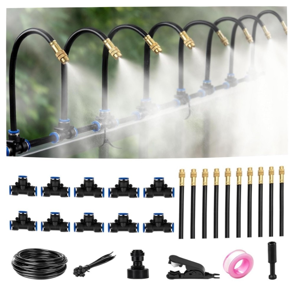 Bewässerungssystem Garten 360° flexibel – Automatisches Tropf-Gartenbewässerungssystem, 10m Schlauch mit Messingdüsen, wassersparend & langlebig