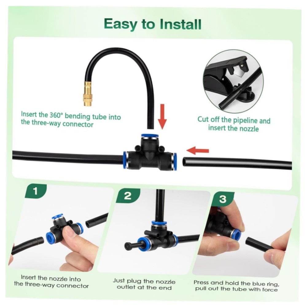 Bewässerungssystem Garten 360° flexibel – Automatisches Tropf-Gartenbewässerungssystem, 10m Schlauch mit Messingdüsen, wassersparend & langlebig