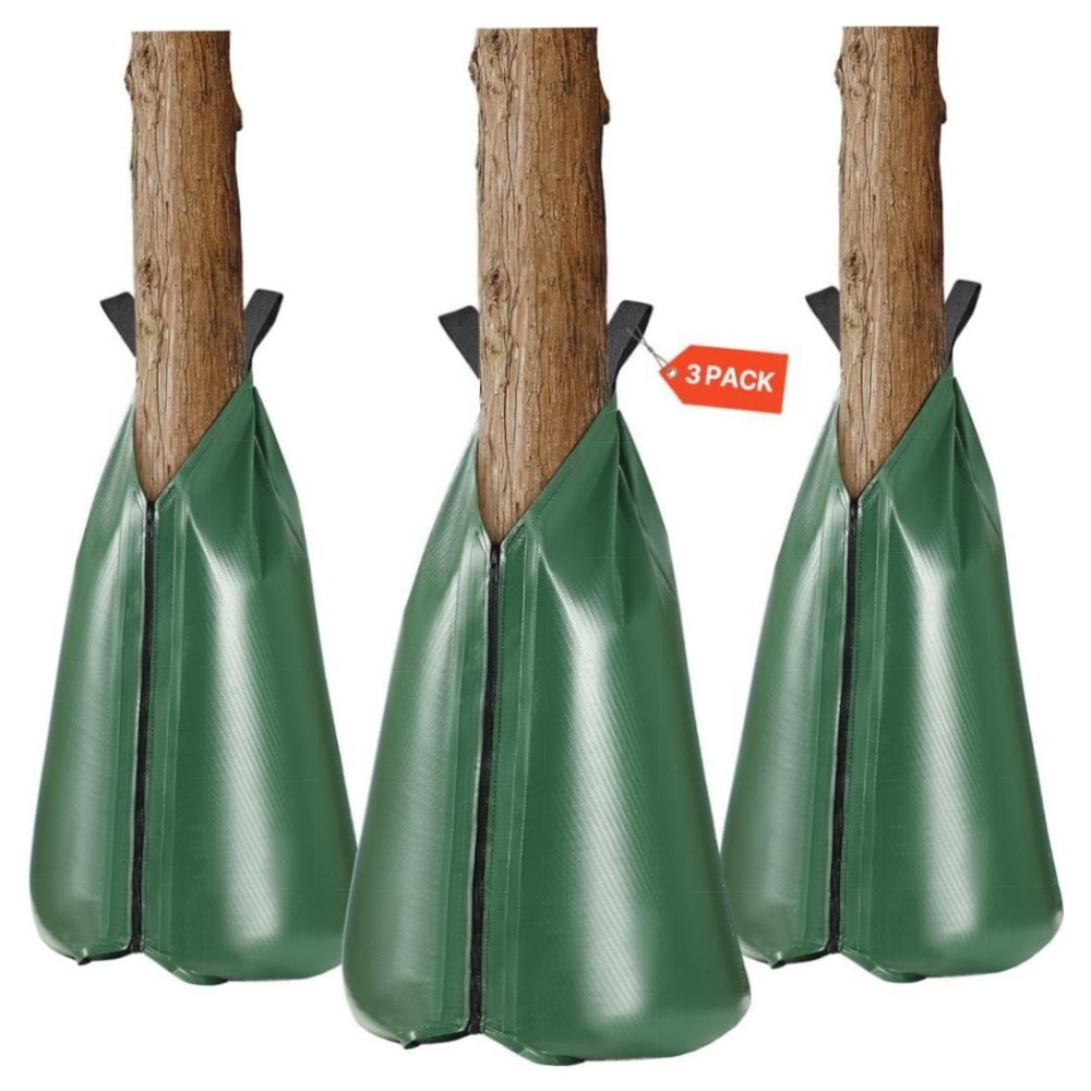 Baumbewässerungsbeutel 3er-Set 75 L – langsam abgebendes Bewässerungssystem aus robustem PVC, reißfest mit Reißverschluss für neu gepflanzte Bäume