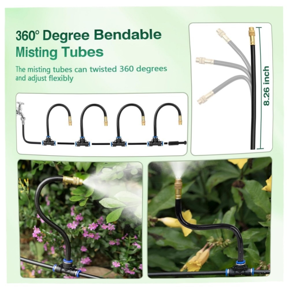 Bewässerungssystem Garten 360° flexibel – Automatisches Tropf-Gartenbewässerungssystem, 10m Schlauch mit Messingdüsen, wassersparend & langlebig