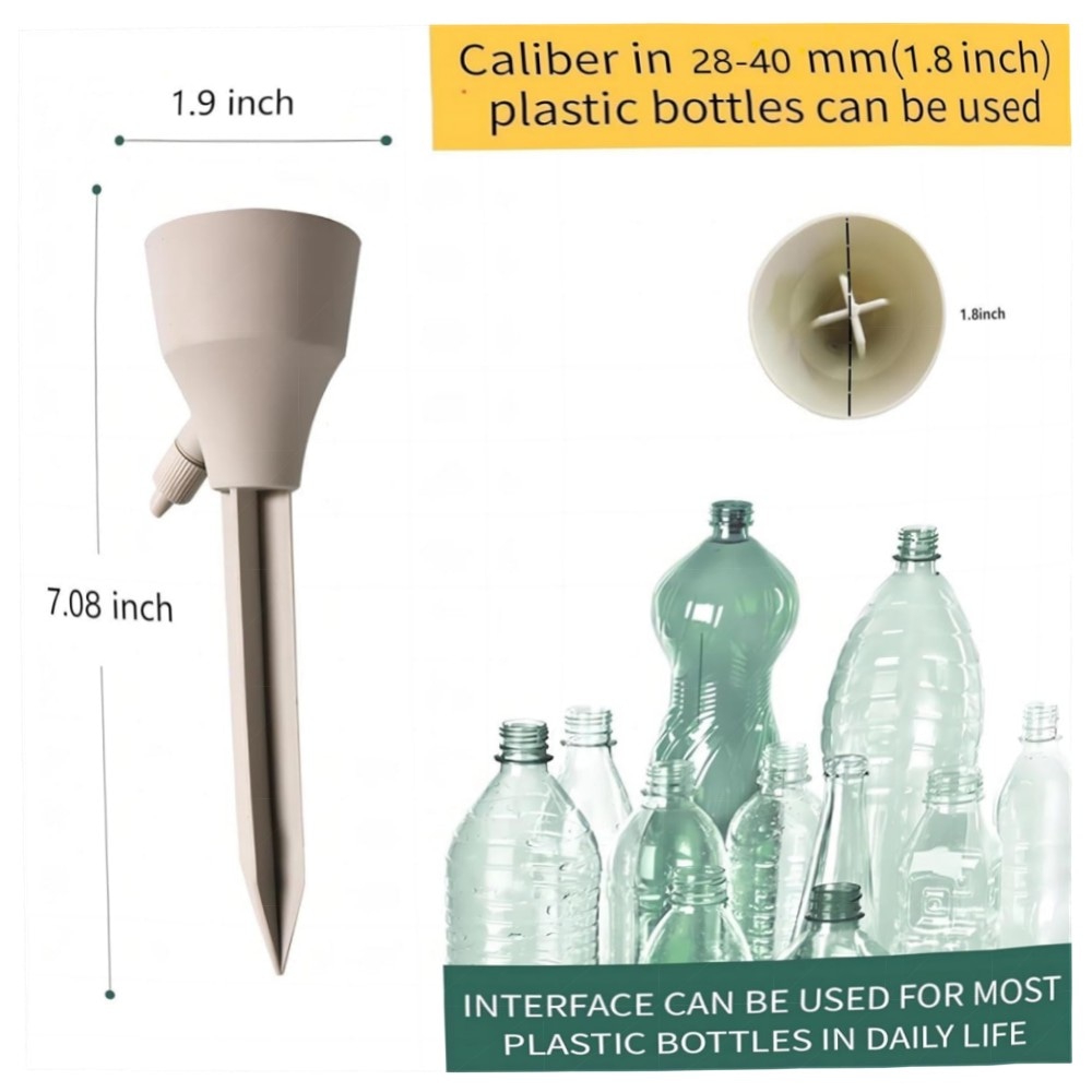 Selbstbewässerungs-Set für Zimmerpflanzen 6er – verstellbare Wasserspender für Flaschen, dekoratives Design (Blau/Beige/Rot), nachhaltig & zuverlässig