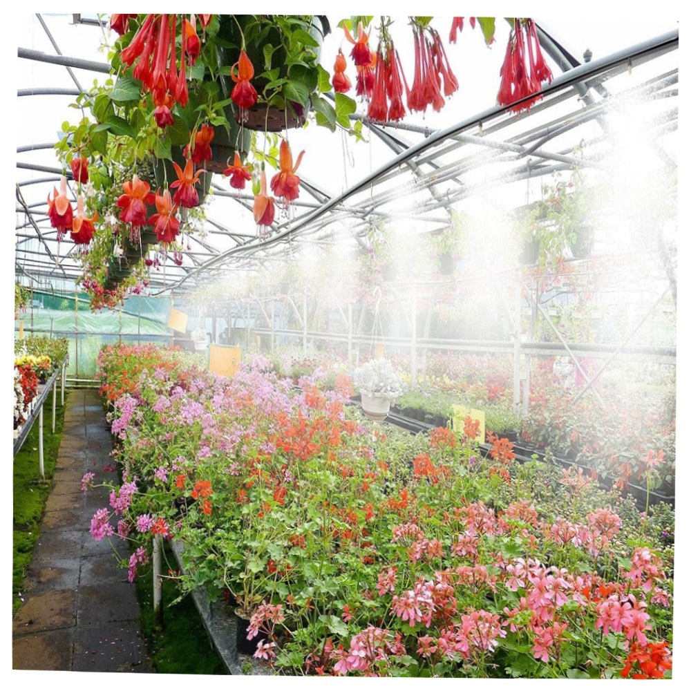 88a998970166.jpg Royal Gardineer Sprühschlauch 10 m – wasserzerstäubendes Kühl- & Bewässerungsset mit 10 Metall-Düsen, Klickanschluss & Montagezubehör