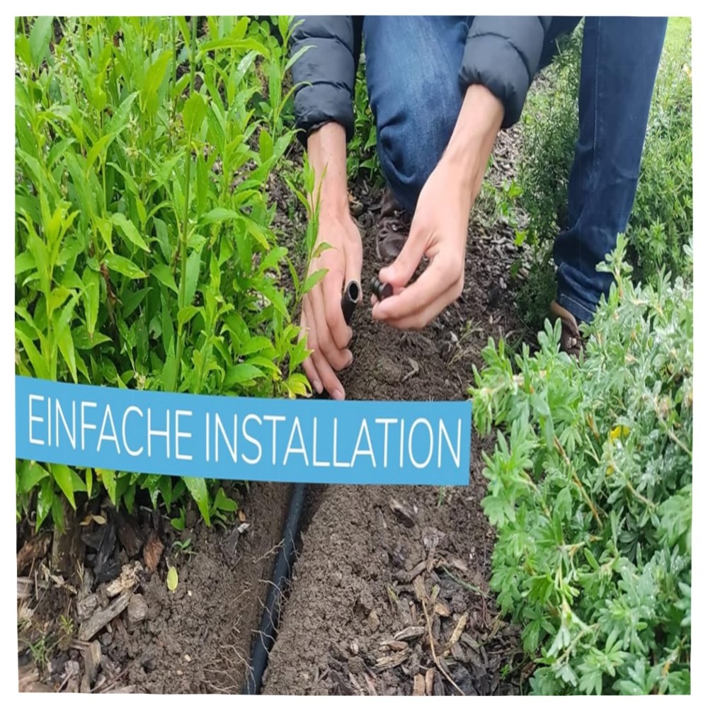 ecotube HOME 100 m Perlschlauch Komplettset – nachhaltiges Bewässerungssystem aus recyceltem Gummi, druckgeregelt & sofort einsatzbereit