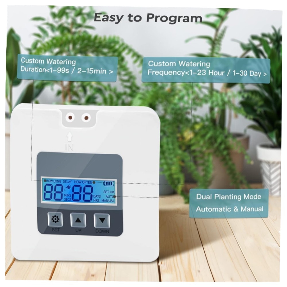 Landrip Automatisches Bewässerungssystem für Balkon & Topfpflanzen – DIY Set mit digitalem Timer, 10 m Schlauch & energieeffizienter Pumpe