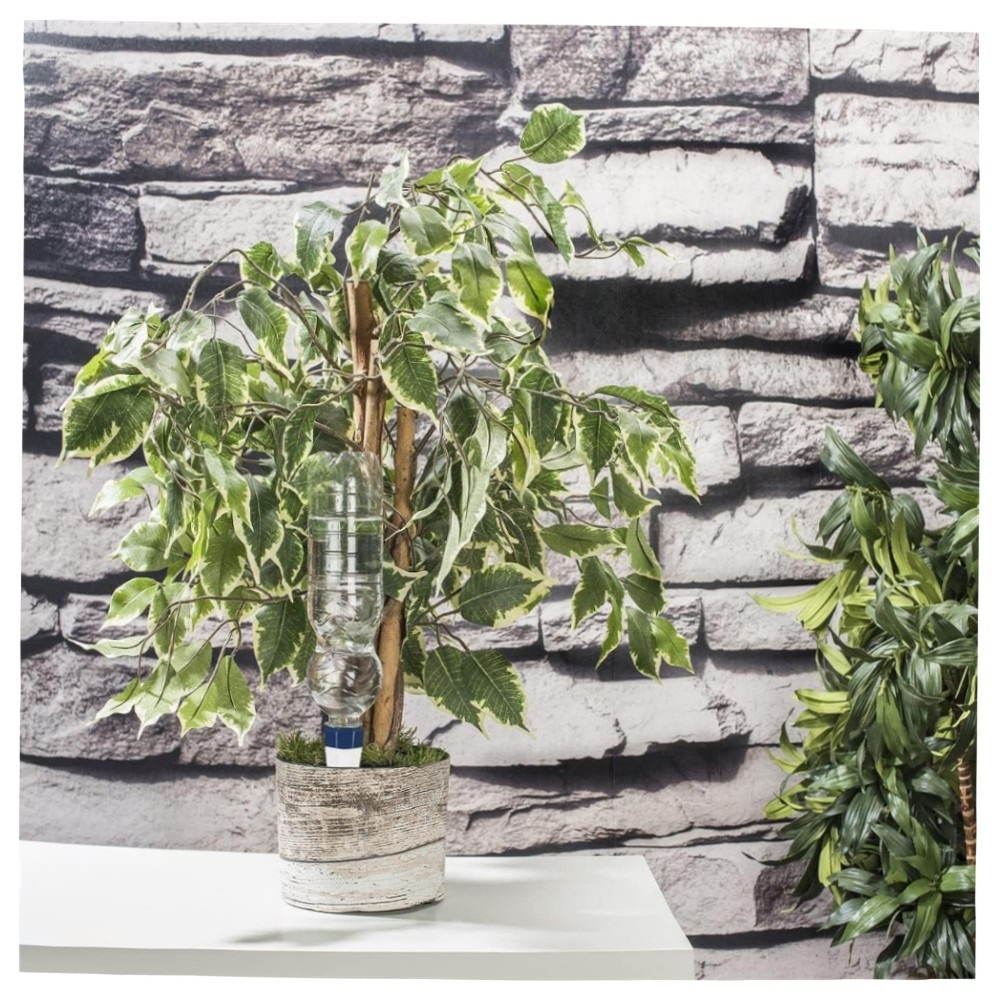 Ton-Bewässerungskegel 12er-Set für PET-Flaschen – poröse Terrakotta-Spitzen mit Dichtungsring, einfache Urlaubsbewässerung für Topf- & Balkonpflanzen