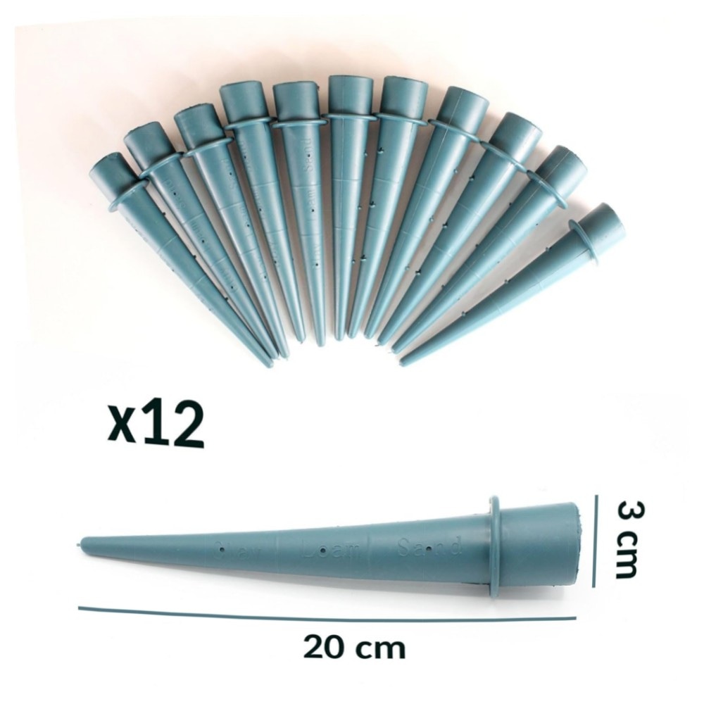 af0a5eba1246.jpg Bewässerungskegel für Pflanzen FISHTEC – 12er Tropf-Bewässerungssystem aus robustem ABS, anpassbar für Innen- & Außenpflanzen