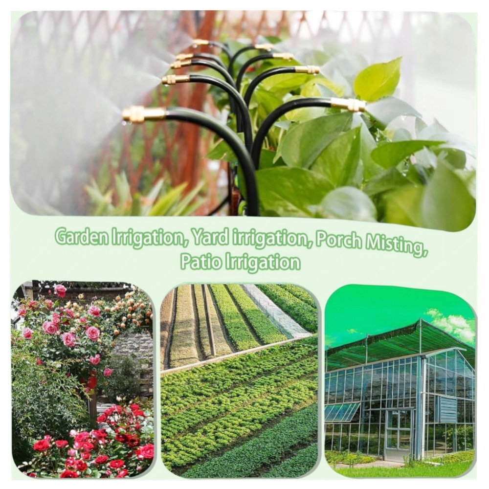 Bewässerungssystem Garten 360° flexibel – Automatisches Tropf-Gartenbewässerungssystem, 10m Schlauch mit Messingdüsen, wassersparend & langlebig