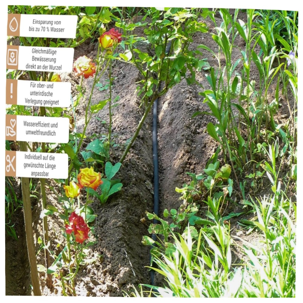 25 m CS Perlschlauch Startup mit Schnellkupplung & Endstopfen – hochwertige PE-Bewässerung für Hochbeete & Gewächshaus, frostsicher