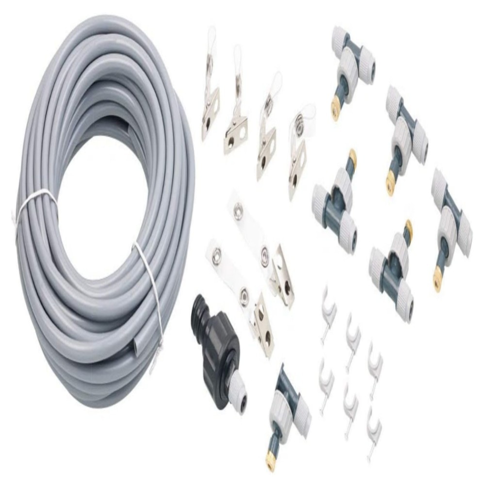 Wasser-Zerstäuber 10 m mit 6 beweglichen Metalldüsen – Royal Gardineer Sprühnebelschlauch, zuschneidbar & einfach zu montieren, ideal für Terrasse & Balkon