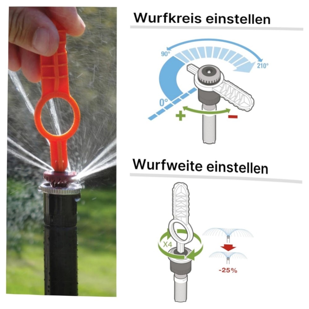 Hunter MP Rotator Bewässerungs-Set mit PROS-04 Versenkgehäuse (MP1000, 90°–210°) – druckreguliert, wassersparend & windresistent