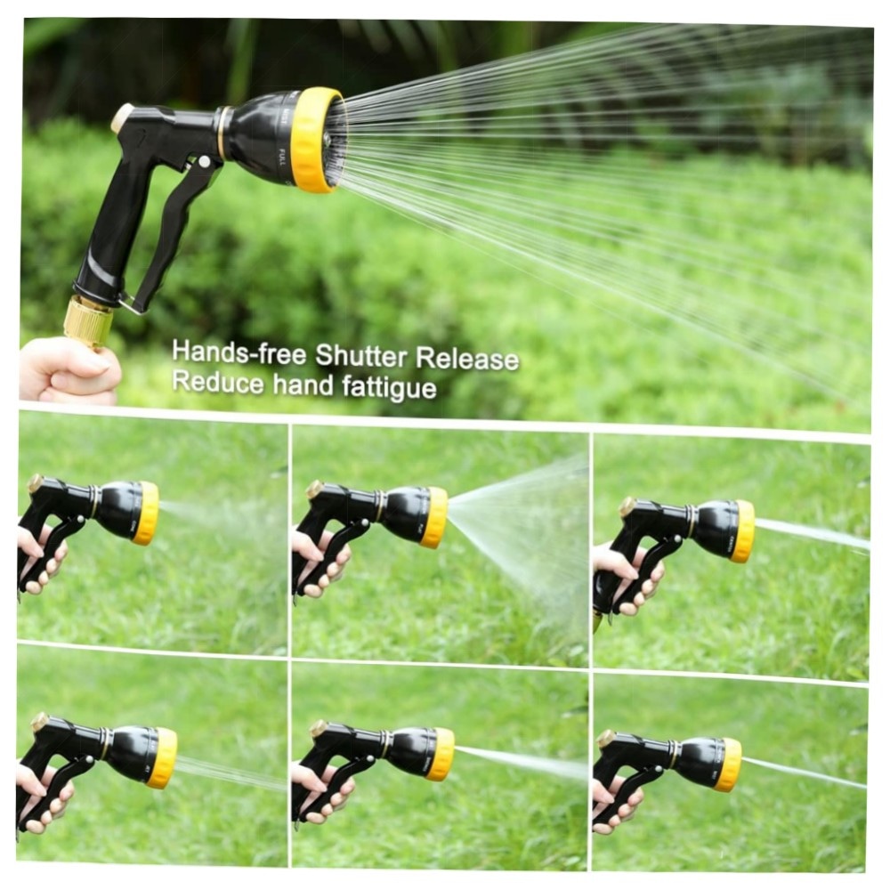 26d83c3e7911.jpg FANHAO Hochdruck-Gartenbrause 100% Metall, 7 Sprühbilder, tropfsicher – robustes Messing, ergonomische Gartenspritze für Pflanzen, Auto & Haustier