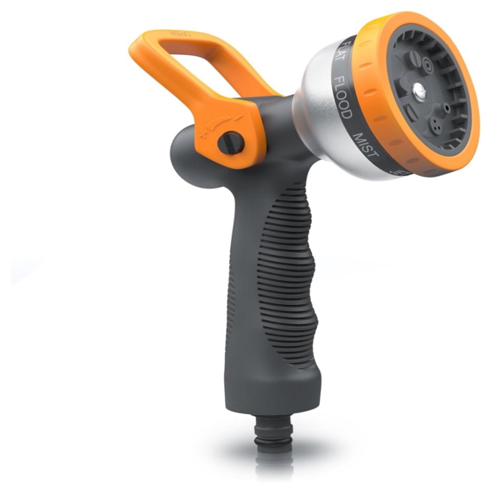 Gartenbrause Metall mit Kipphebel – 9 Sprühbilder, robuster Metallkopf, frostsicher, ergonomisch (3/4\