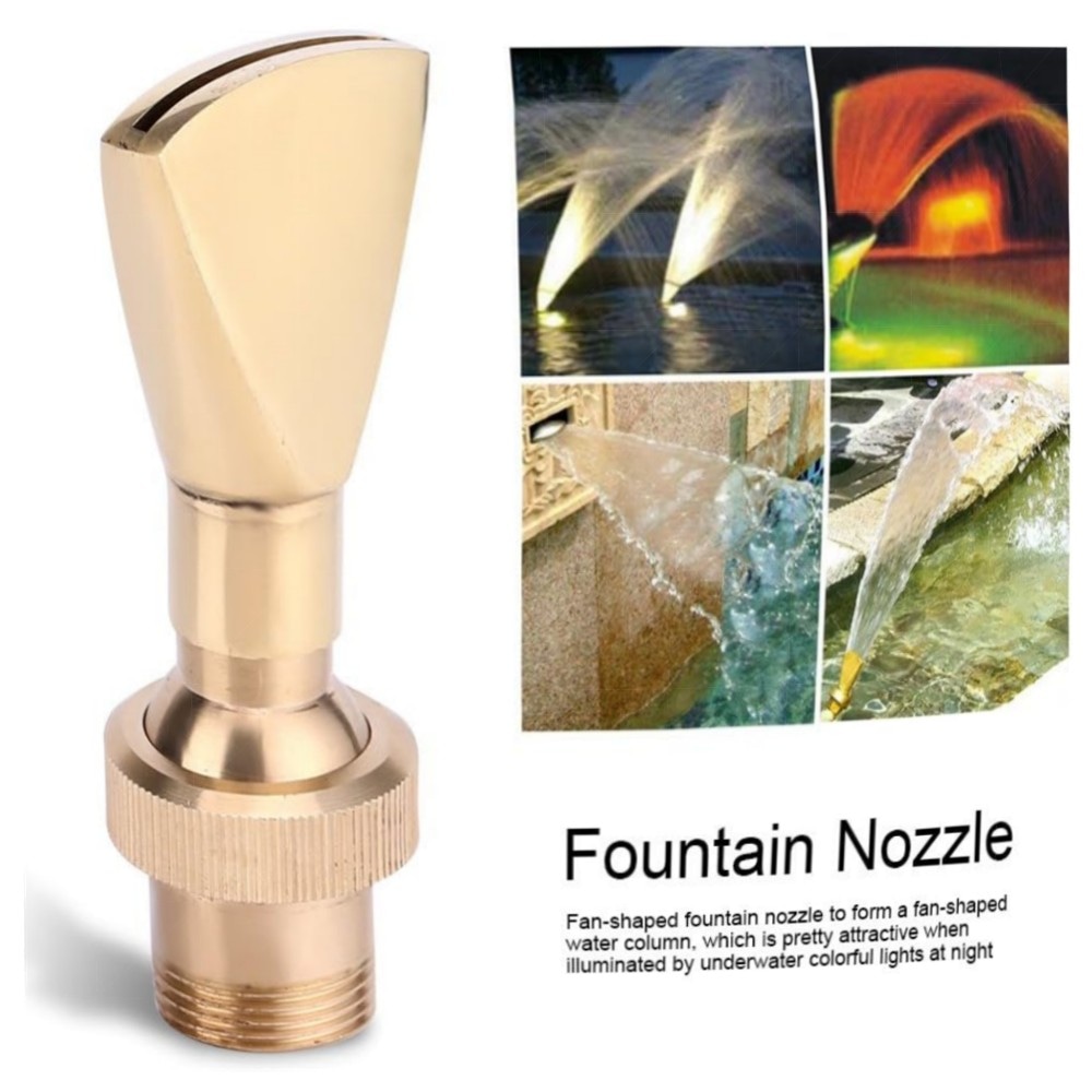 Zerodis Messing-Brunnendüse DN15/DN20 – verstellbare Springbrunnen-Düse für Teich & Garten, korrosionsbeständig, dekorativer Fächerstrahl