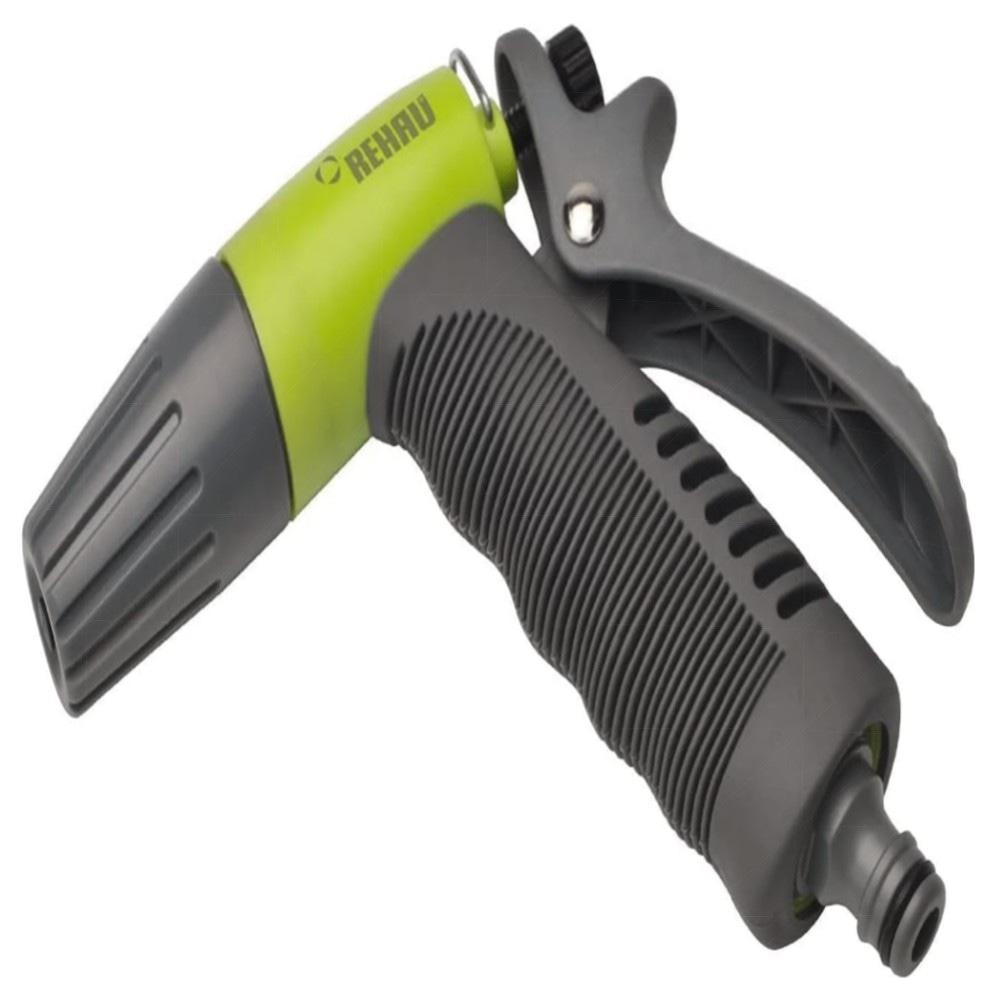 REHAU Gartenspritze Premium – robuste Metall-/Messing-Brause, verstellbarer Strahl & Feststellfunktion für Profi- und Hobbygärten