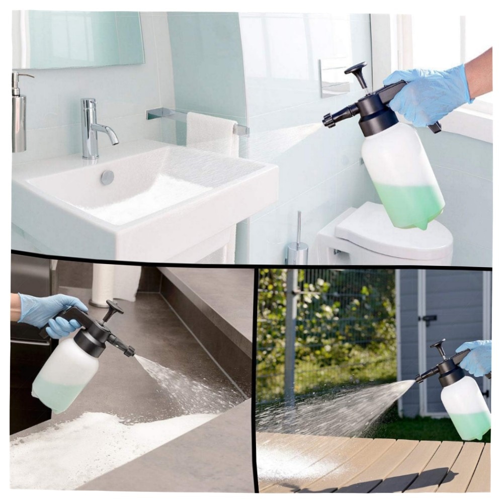 PEARL Schaumsprüher 1 L – Universal-Schaum-Erzeuger mit 3 Einsätzen, leistungsstarke Druckpumpe & Flachstrahldüse