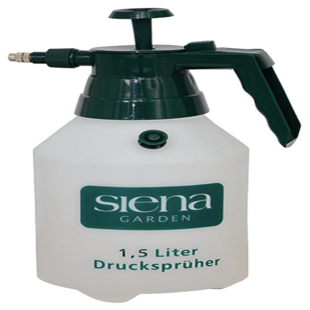 Drucksprüher 1,5 L Handsprüher mit Messingdüse – stabile Pumpeneinheit, weiß/grün, hochwertig für Garten & Haushalt