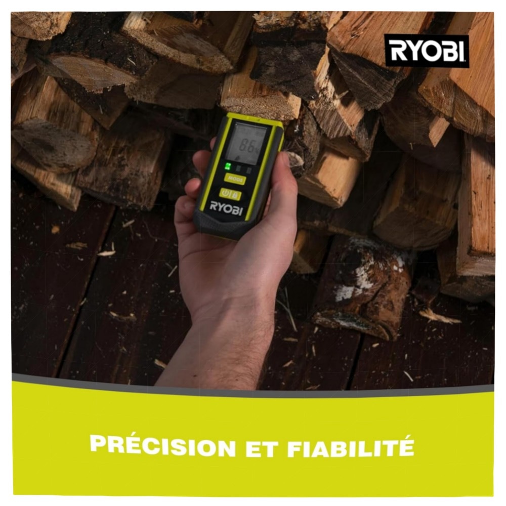 0d074f5f5309.jpg RYOBI Feuchtigkeitsmessgerät RBPINMM1 – präzise Messung bis 30 mm, 4 Modi (Weich-/Hartholz, Gips, Beton), inkl. Tasche & Batterien