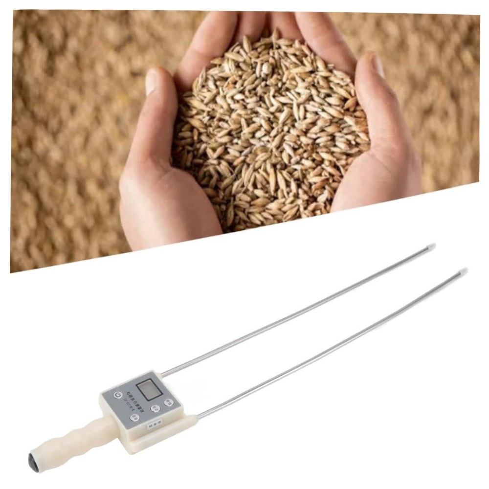 Tragbares Heu- & Getreide-Feuchtemessgerät mit LCD-Hintergrundbeleuchtung, genaue Sonde für Stroh, Gras, Mais – robust, handlich