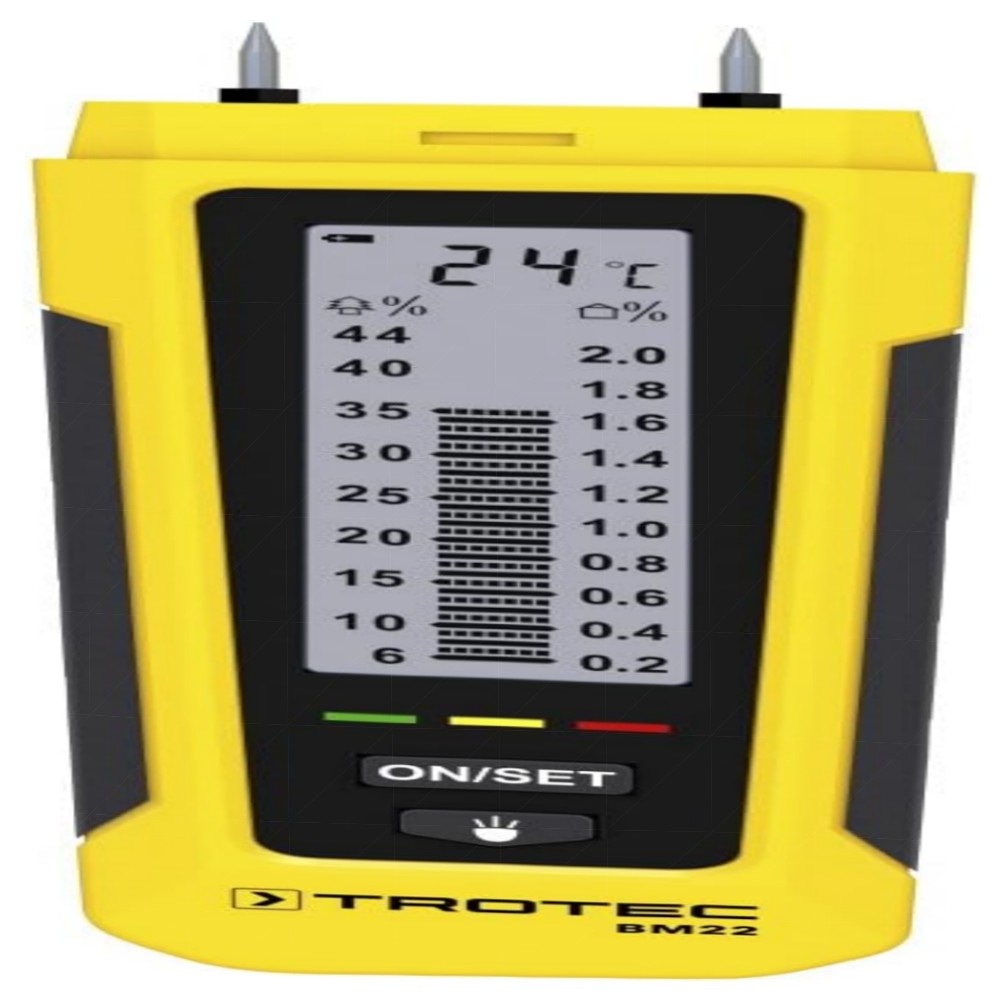 Feuchtigkeitsmessgerät TROTEC BM22 – Präzise Holz- & Baustoffmessung 6–44% mit LED-Indikator & integrierter Taschenlampe
