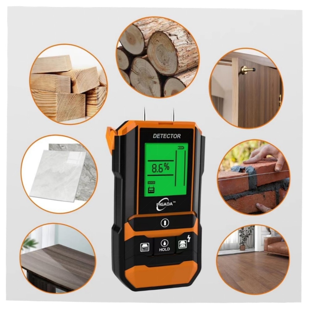 65200ea01900.jpg Leitungssucher & Feuchtigkeitstester PIGADA ZK01 – 2‑in‑1 Wanddetektor (6 Modi) für Holz, Metall & Strom, beleuchtetes LCD, automatische Kalibrierung