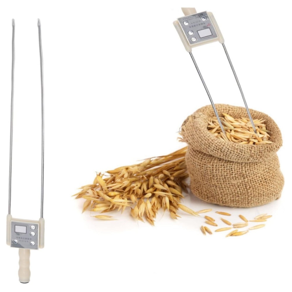 Tragbares Heu- & Getreide-Feuchtemessgerät mit LCD-Hintergrundbeleuchtung, genaue Sonde für Stroh, Gras, Mais – robust, handlich