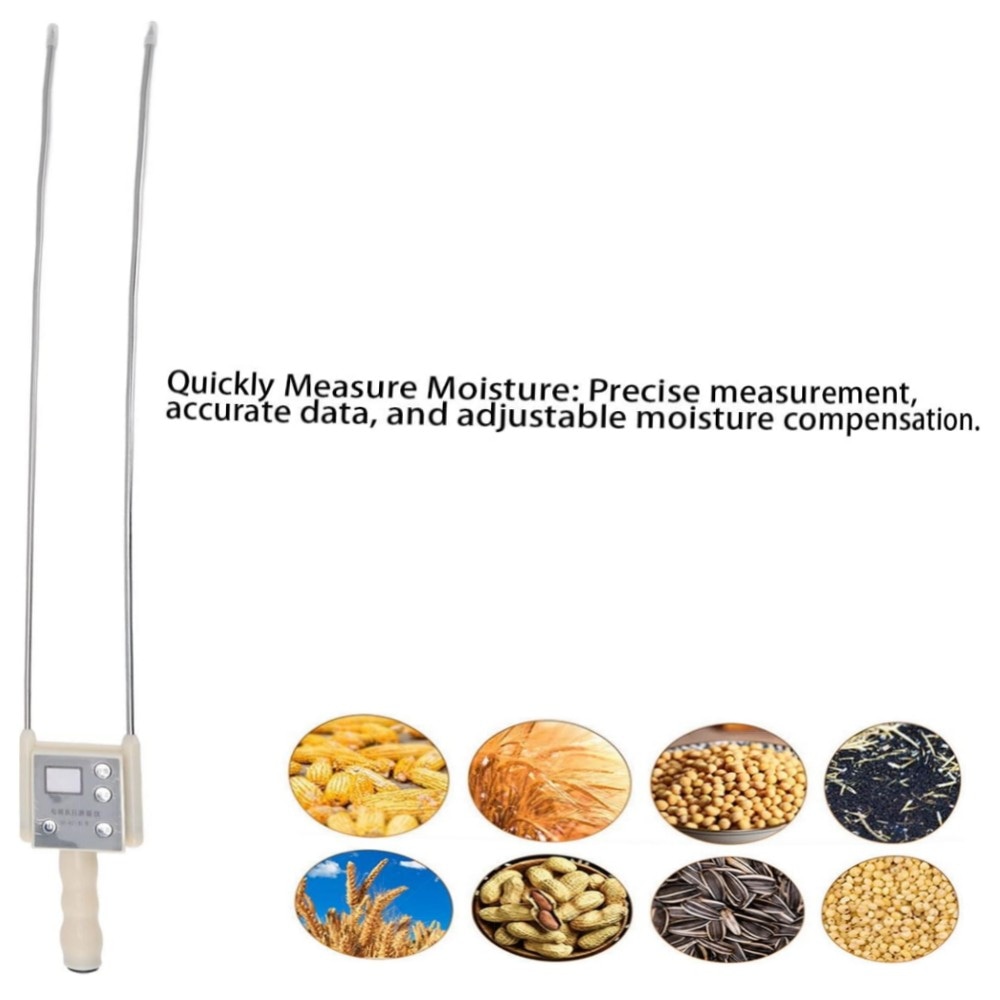 Tragbares Heu- & Getreide-Feuchtemessgerät mit LCD-Hintergrundbeleuchtung, genaue Sonde für Stroh, Gras, Mais – robust, handlich