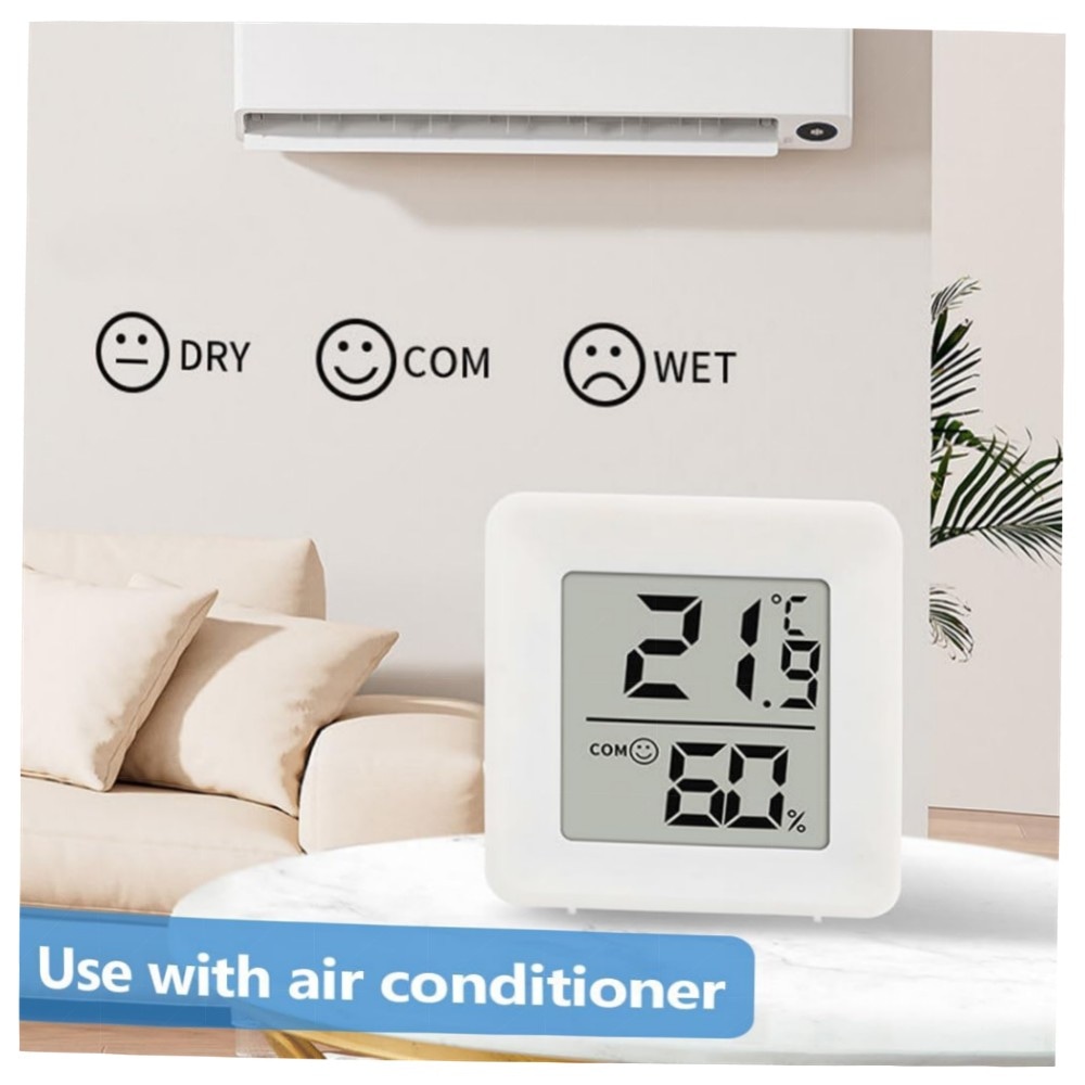 3er-Set digitales Thermo-Hygrometer Innen – Mini LCD Thermometer Hygrometer für Babyzimmer, Wohnzimmer & Gewächshaus, genau & kompakt (Weiß)
