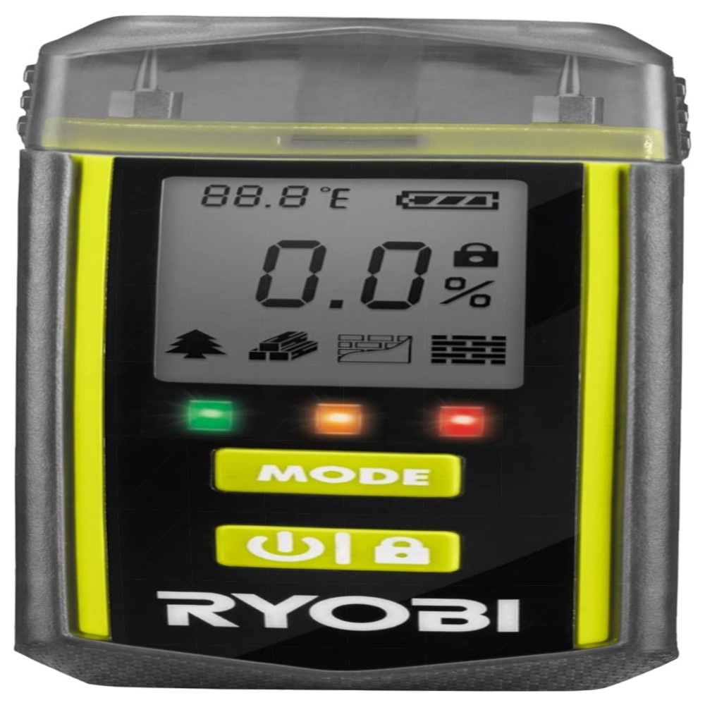a297d2b71845.jpg RYOBI Feuchtigkeitsmessgerät RBPINMM1 – präzise Messung bis 30 mm, 4 Modi (Weich-/Hartholz, Gips, Beton), inkl. Tasche & Batterien