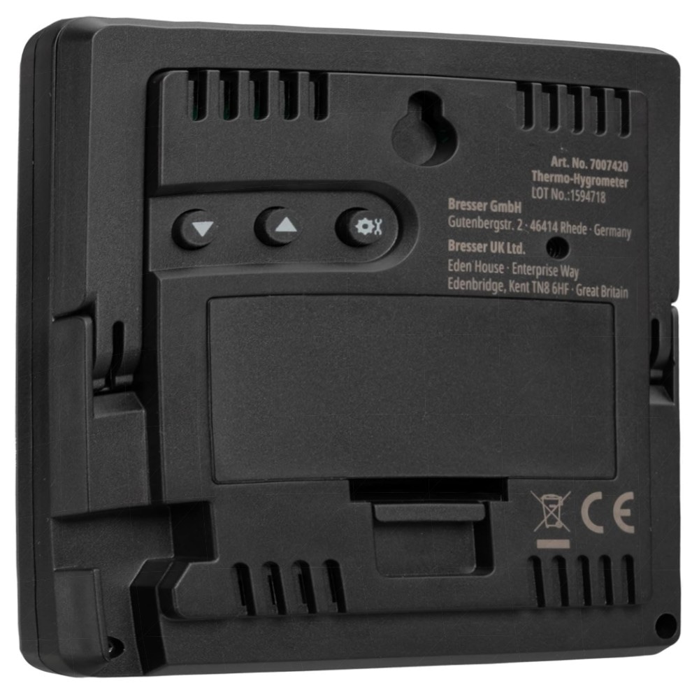Bresser Thermo-Hygrometer mit Schimmelwarnung & Farbindikator – Raumklima‑Manager, Temperatur‑ und Feuchtigkeitsmesser mit Alarm