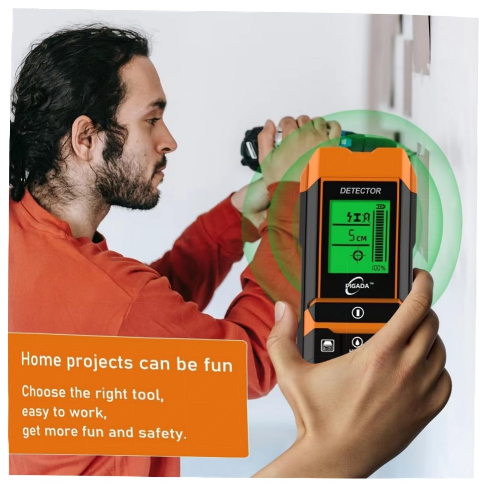d08dd37e9016.jpg Leitungssucher & Feuchtigkeitstester PIGADA ZK01 – 2‑in‑1 Wanddetektor (6 Modi) für Holz, Metall & Strom, beleuchtetes LCD, automatische Kalibrierung