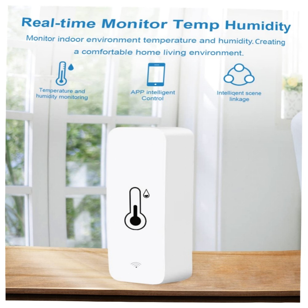 WLAN Smart Thermometer & Hygrometer - Mini Innen-Temperatur- und Feuchtigkeitssensor, App & Sprachsteuerung (Alexa/Google), 2er-Set, datenexportfähig