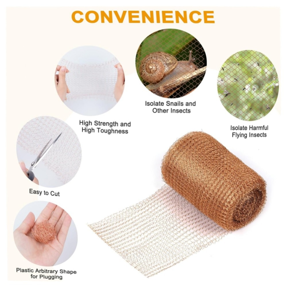 Kupfer-Schneckenschutz Rolle 12,5 cm x 10 m – hochwertiges Kupfergeflecht gegen Schnecken, wiederverwendbar & korrosionsbeständig für Hochbeete