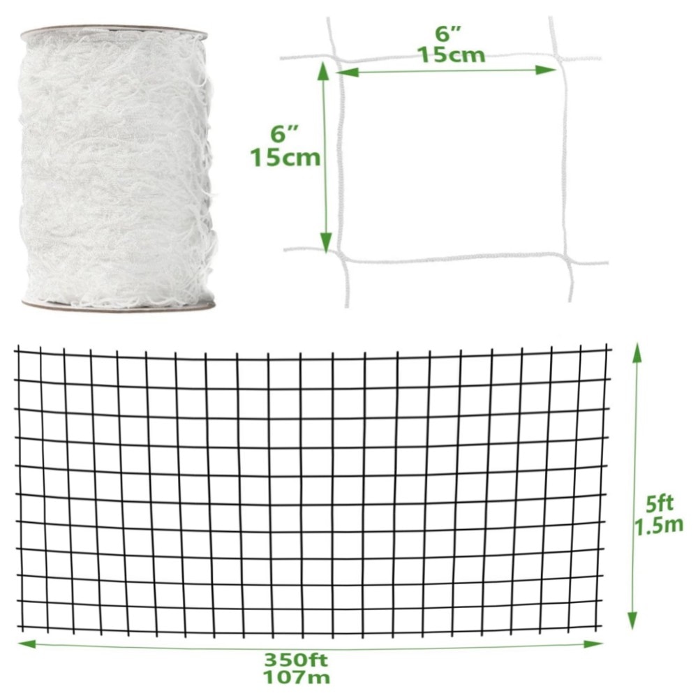 Nylon-Rankgitter 1,52 x 106,7 m – verstärktes, UV-beständiges Pflanzennetz für vertikales Wachstum, leicht zuschneidbar & wiederverwendbar