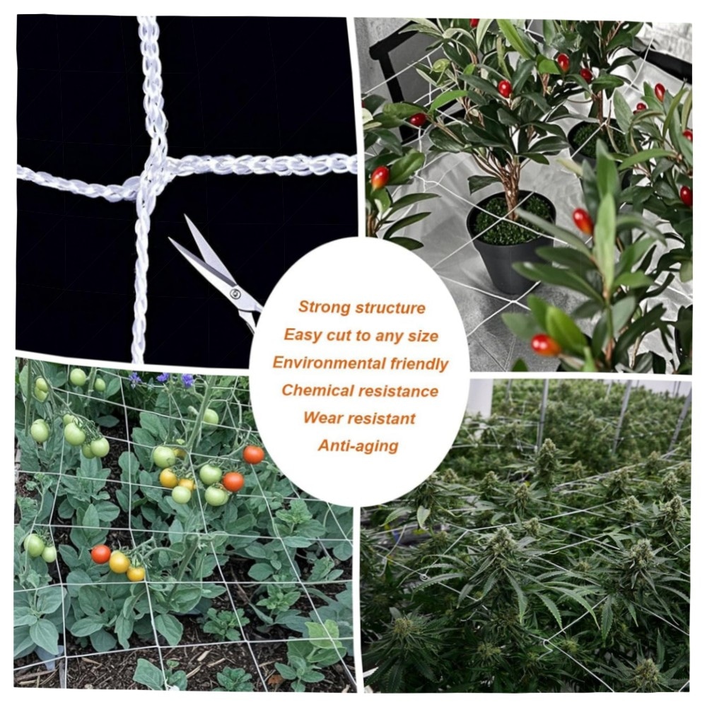 Nylon-Rankgitter 1,52 x 106,7 m – verstärktes, UV-beständiges Pflanzennetz für vertikales Wachstum, leicht zuschneidbar & wiederverwendbar