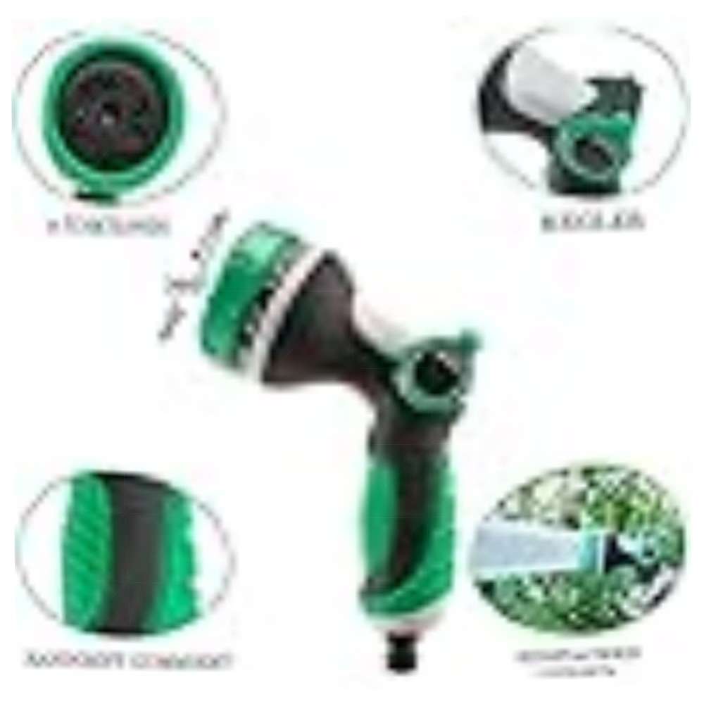 TIREX by xonic® dehnbarer Gartenschlauch 30m (leicht, robust) – 3-fach Latexkern, 10‑fach Sprühkopf & rostfreie Alu‑Adapter