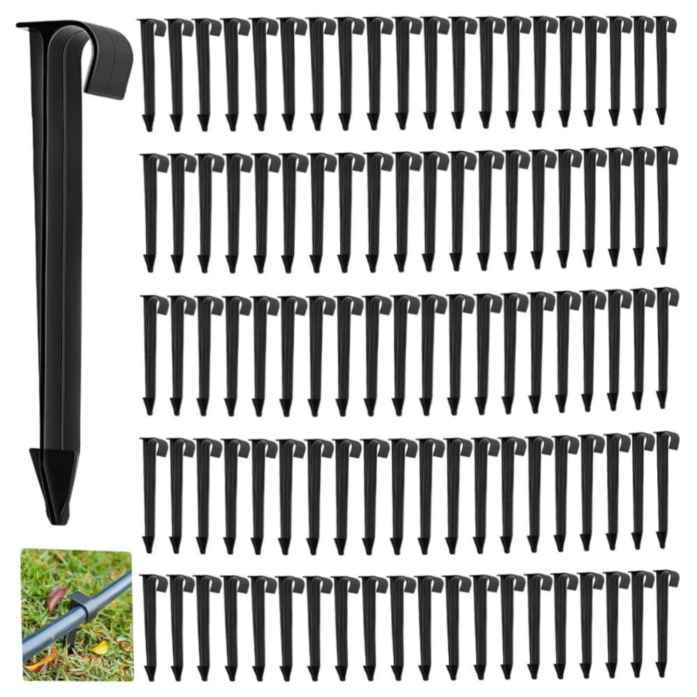 100er Set Erdanker für Tropfschlauch 16mm, robuster PE-Bodenanker 11,2cm – stabile Befestigung für Gartenschlauch & Bewässerung