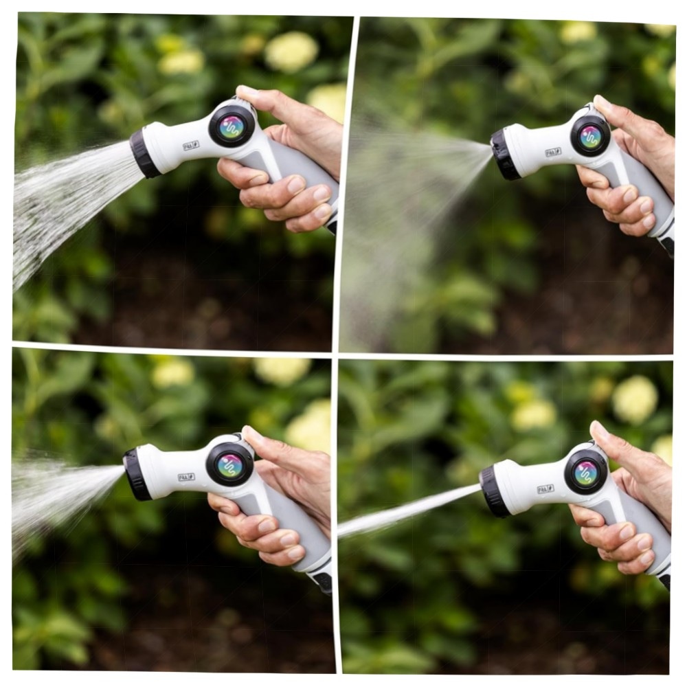 e3bcad499241.jpg FITT Multijet Gießpistole für Gartenschlauch – ergonomischer Soft‑Touch Griff, Durchflussregler, 4 Strahlarten, modernes MOMODESIGN‑Finish