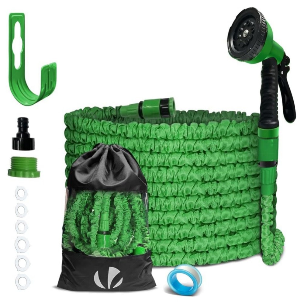 Flexibler Gartenschlauch 15 m – VOUNOT Dehnbar, 10‑Funktionen Sprühkopf, 1/2\