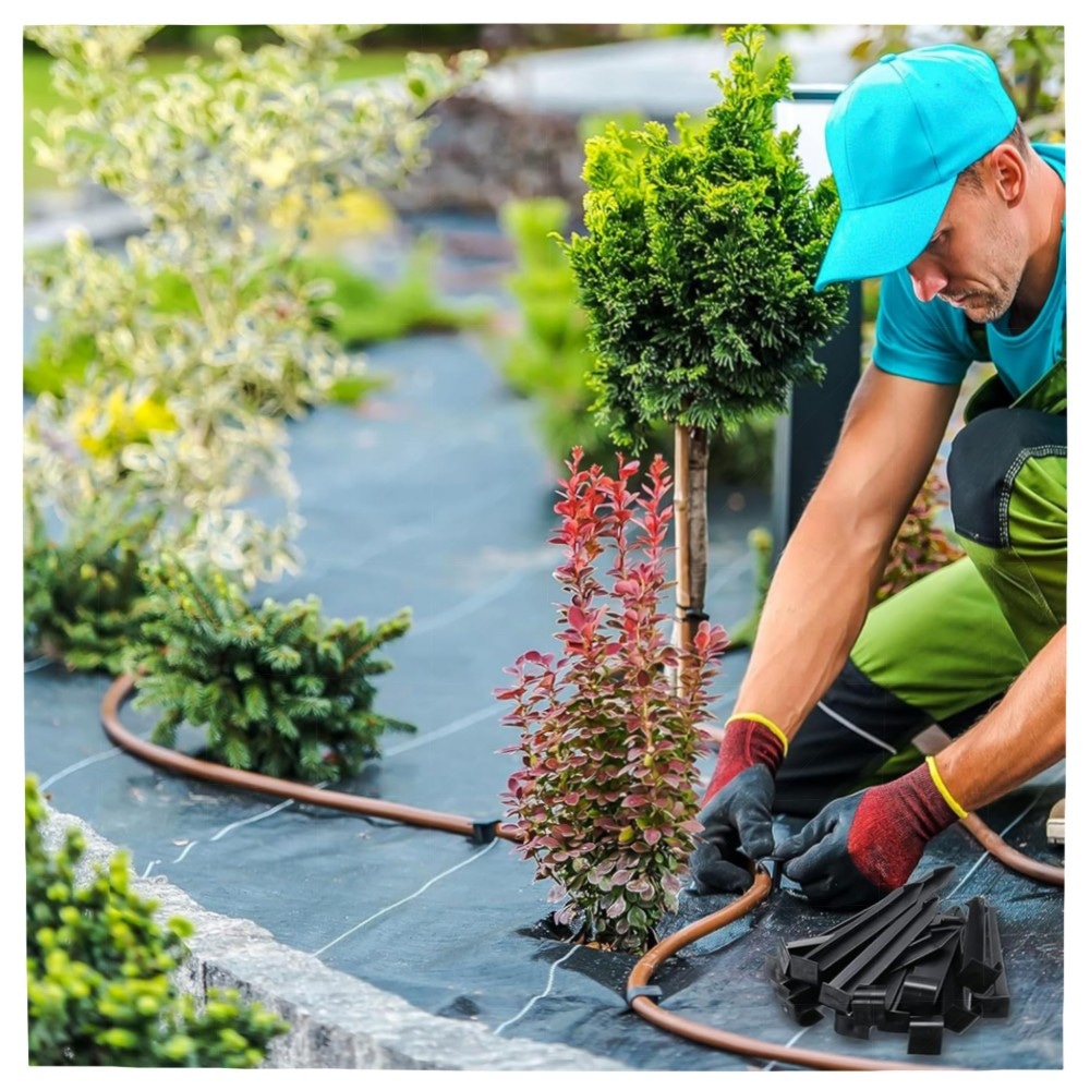 100er Set Erdanker für Tropfschlauch 16mm, robuster PE-Bodenanker 11,2cm – stabile Befestigung für Gartenschlauch & Bewässerung